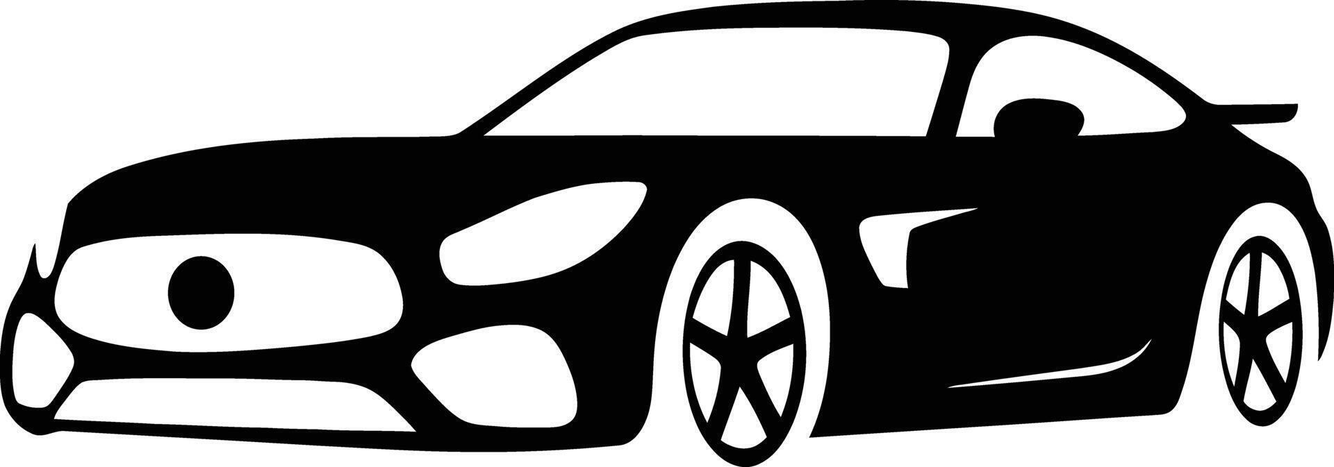 Modern sports car silhouette for automotive design, Sleek vehicle outline for transport concept vector