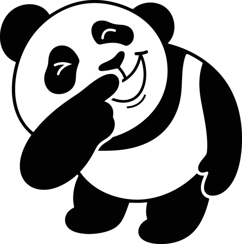 Playful Panda Illustration for Kids Decor, Grinning Panda Clipart for Nursery Art vector