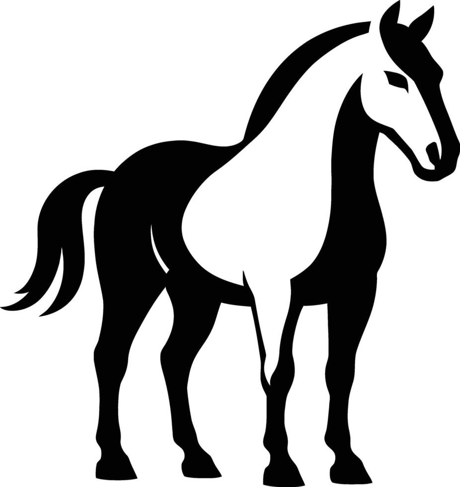 Elegant Horse in Motion, Graceful Horse Silhouette vector