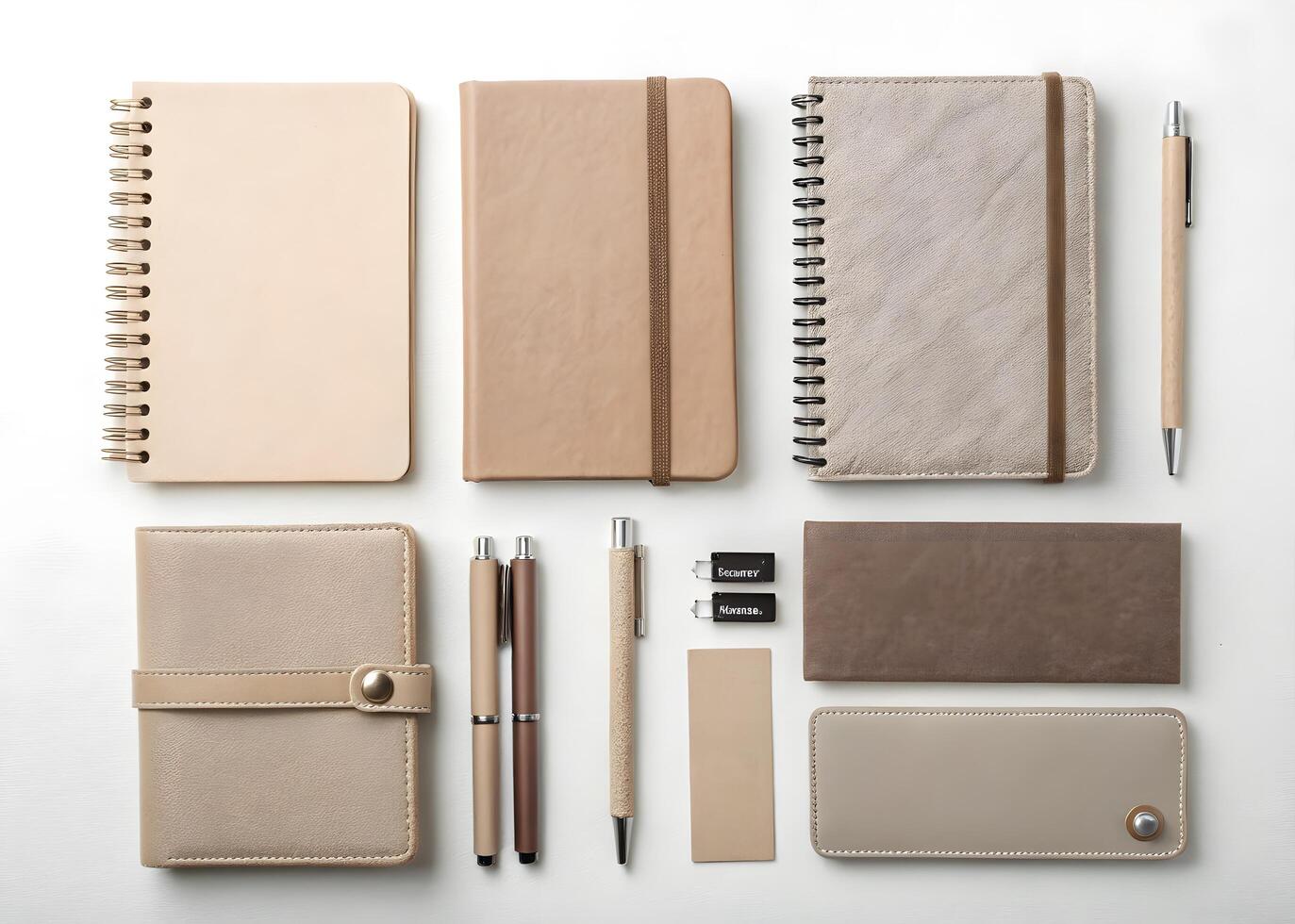 Neutral Toned Stationery Set on White Photo