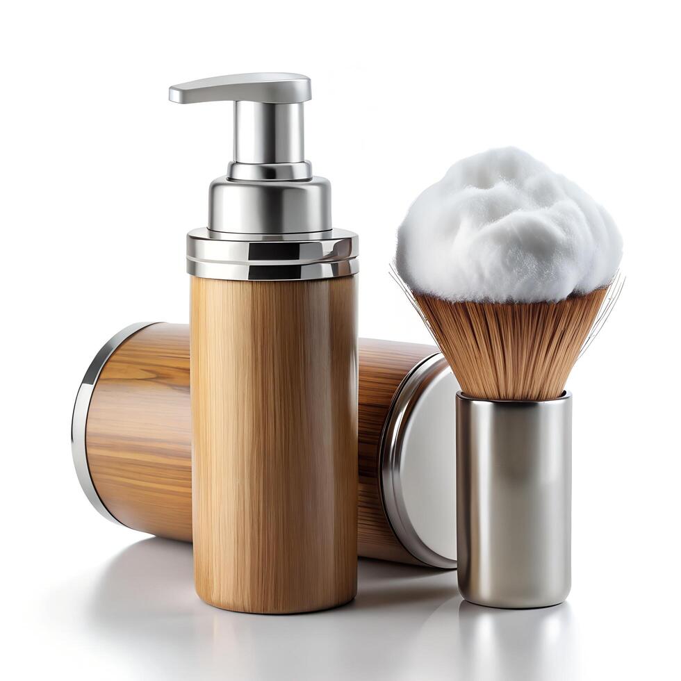 Premium Shaving Foam and Brush Set photo