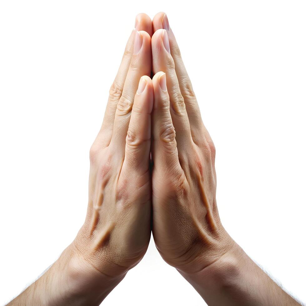 Cupped Hands in Prayer Gesture photo