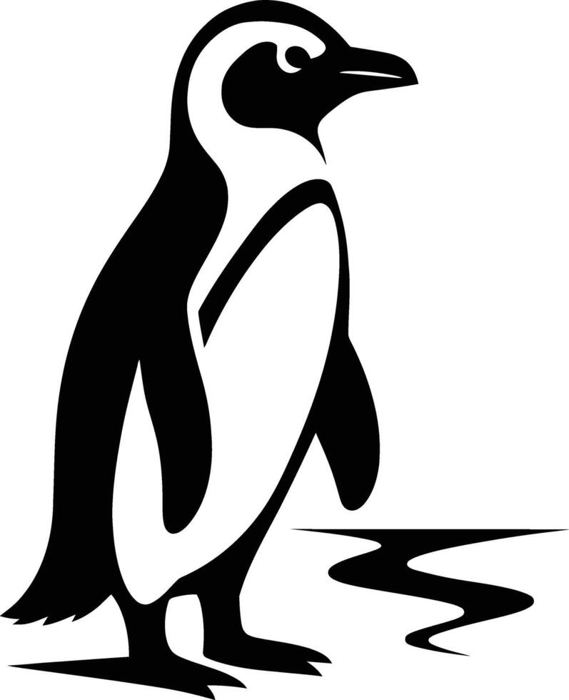 Penguin Elegant Silhouette Art, Stylish Penguin Design vector
