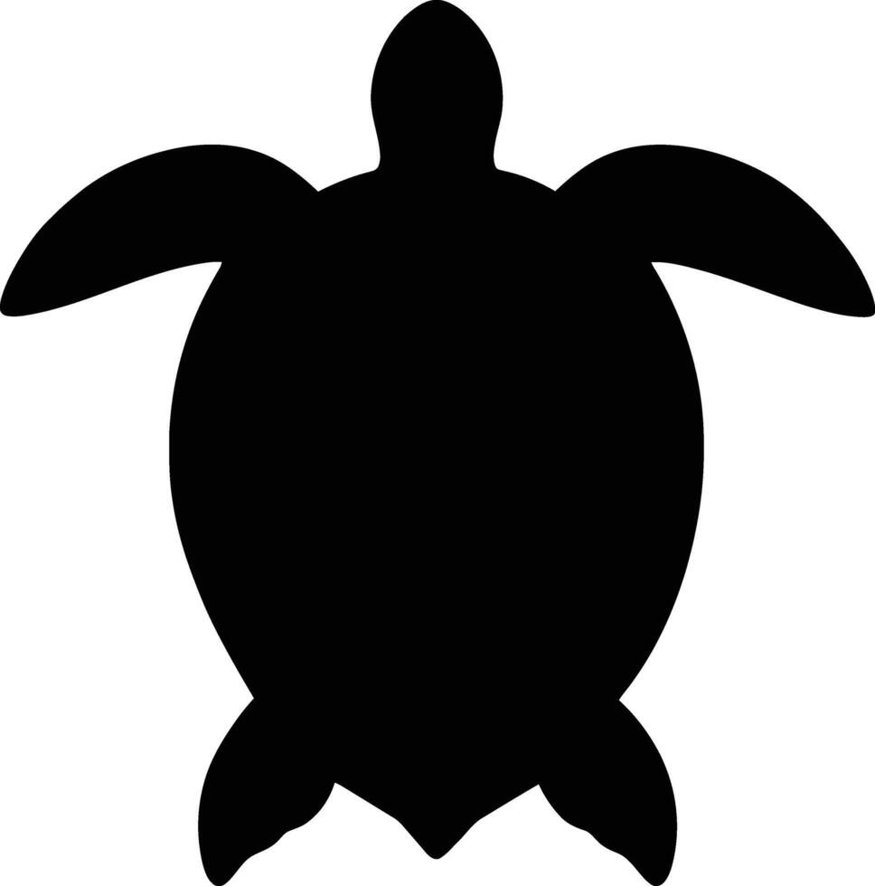 Turtle Minimal Black Art, Turtle in Simple Silhouette vector