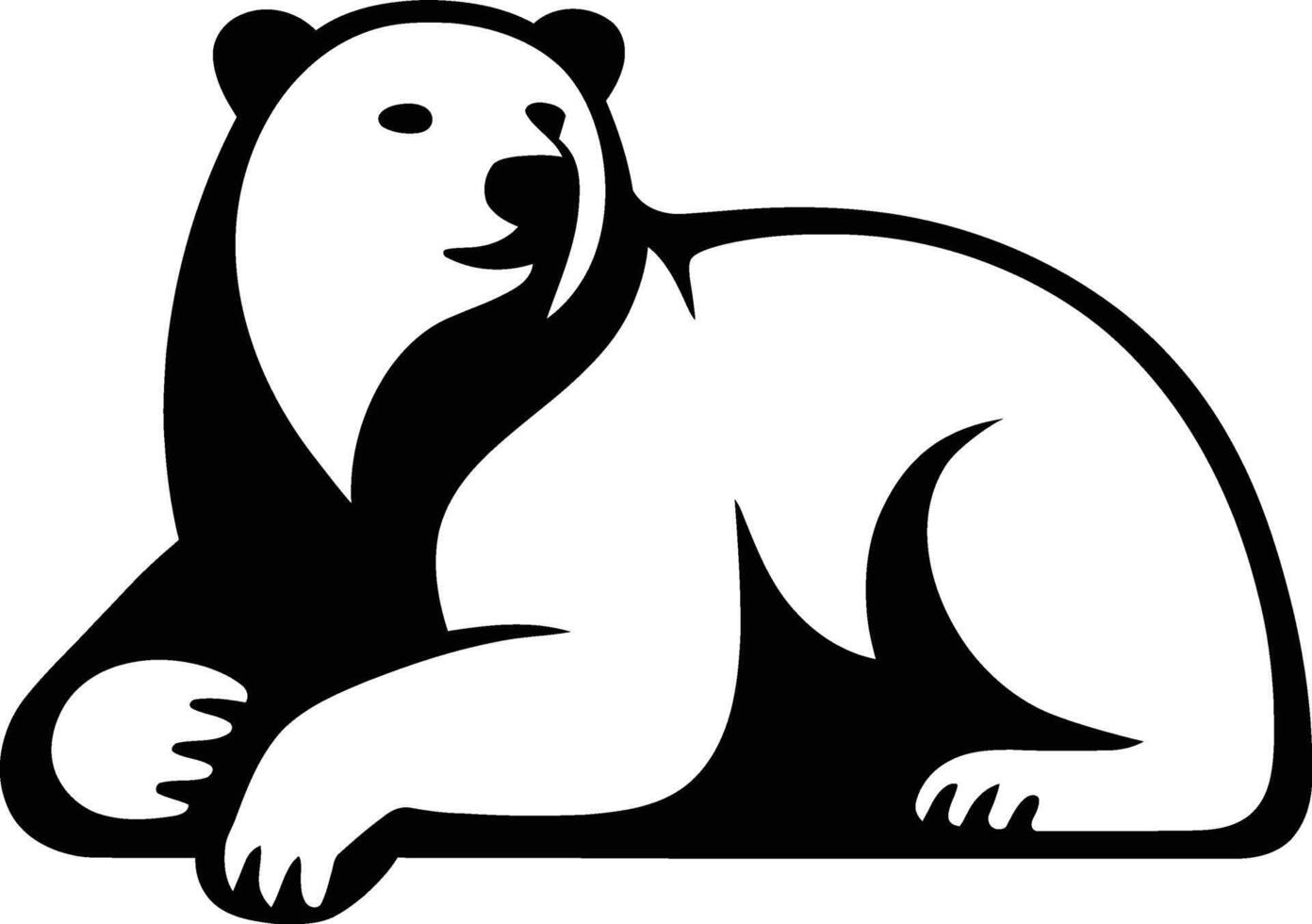 Polar Bear Stylized Graphic, Modern Arctic Bear Illustration vector