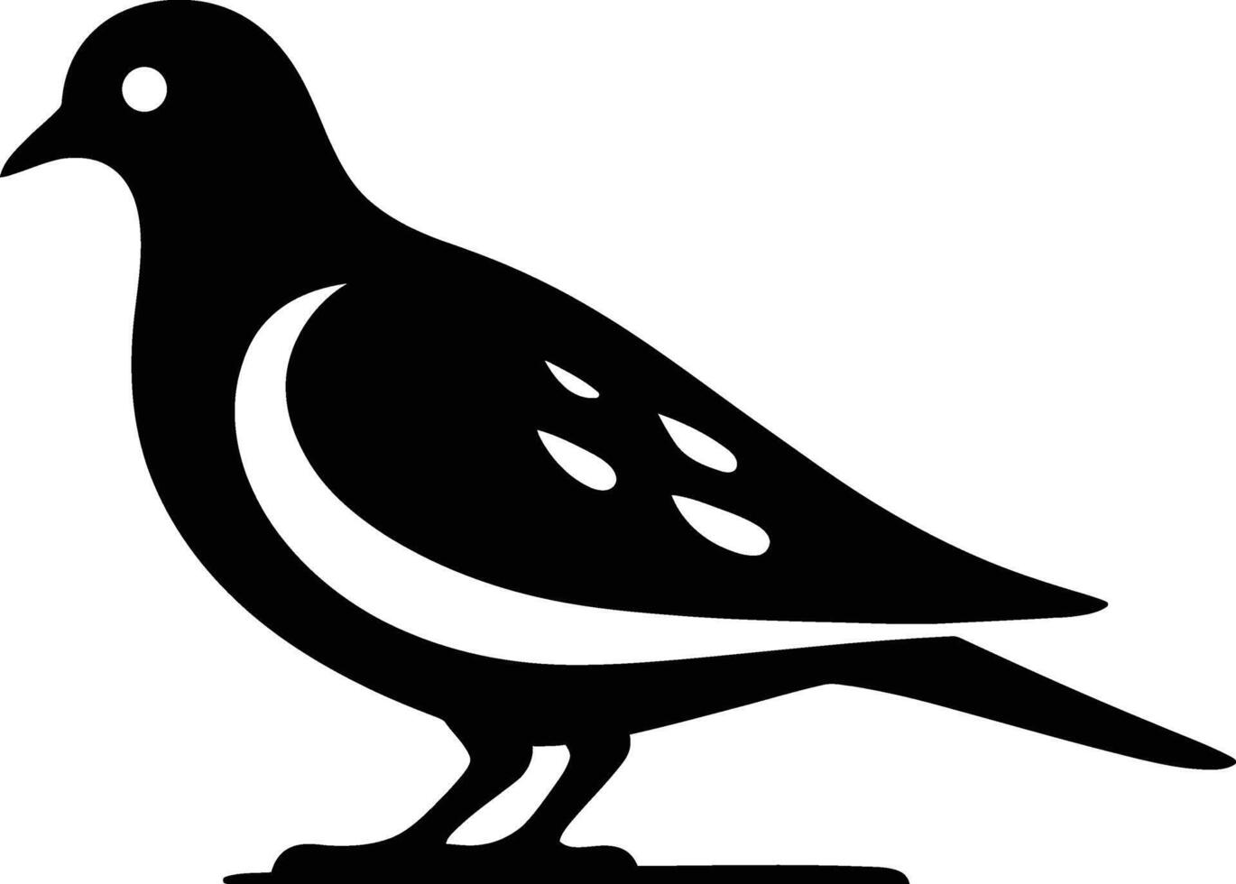 Pigeon Black White Outline, Minimal Pigeon Silhouette Design vector