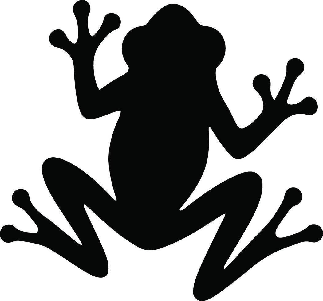 Frog Silhouette Design Graphic, Clean Frog Outline Artwork vector