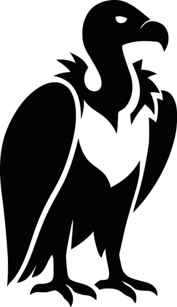 Vulture Wildlife Silhouette Graphic, Bold Vulture Bird Art vector