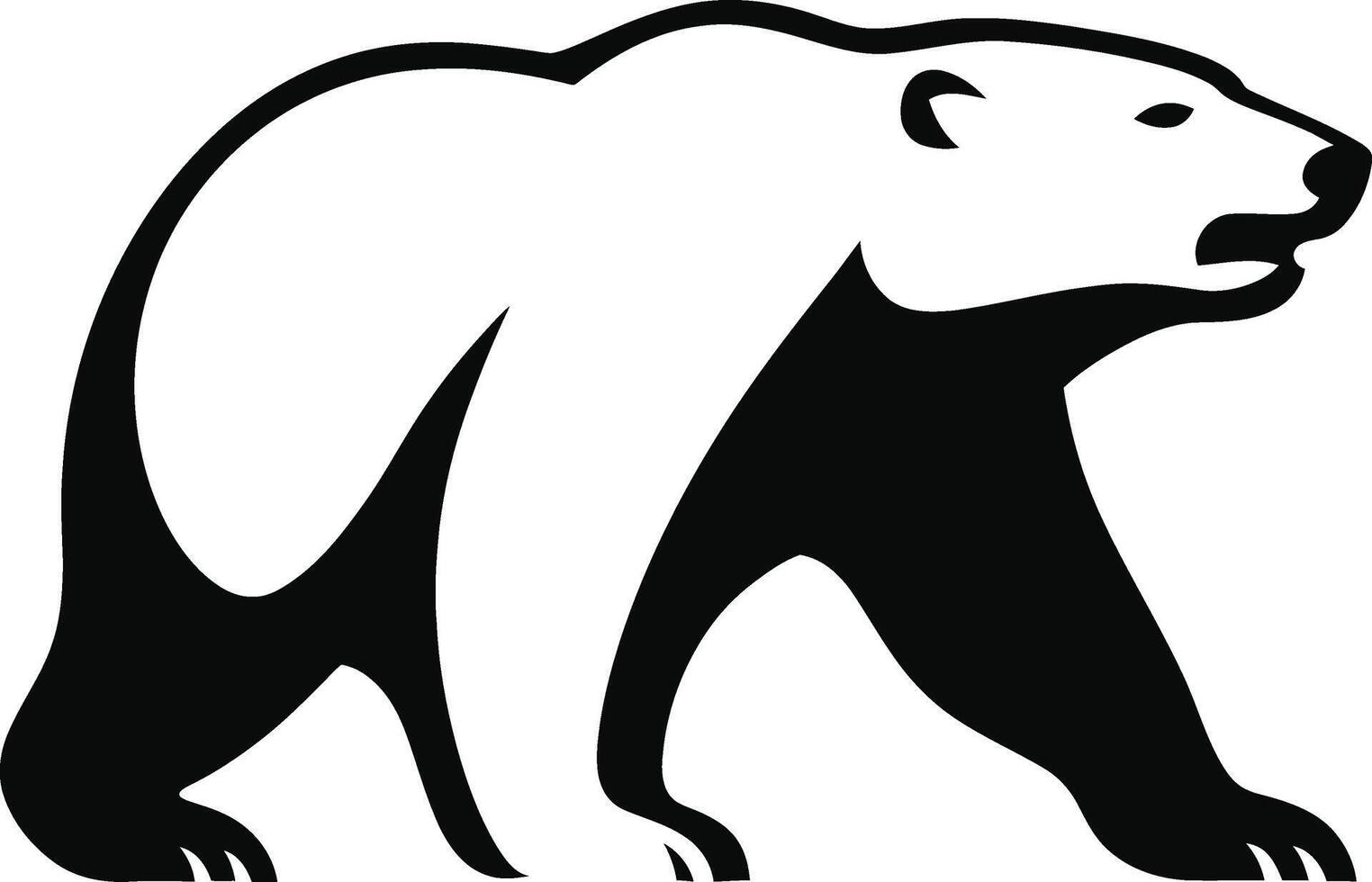 Polar Bear Majestic Silhouette, Arctic Bear Artwork vector
