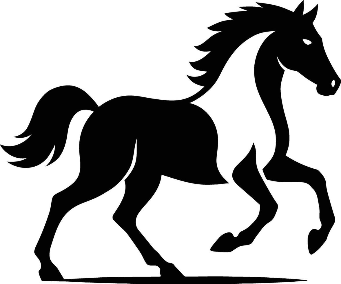 Horse Running Silhouette Bold, Powerful Horse Outline Design vector