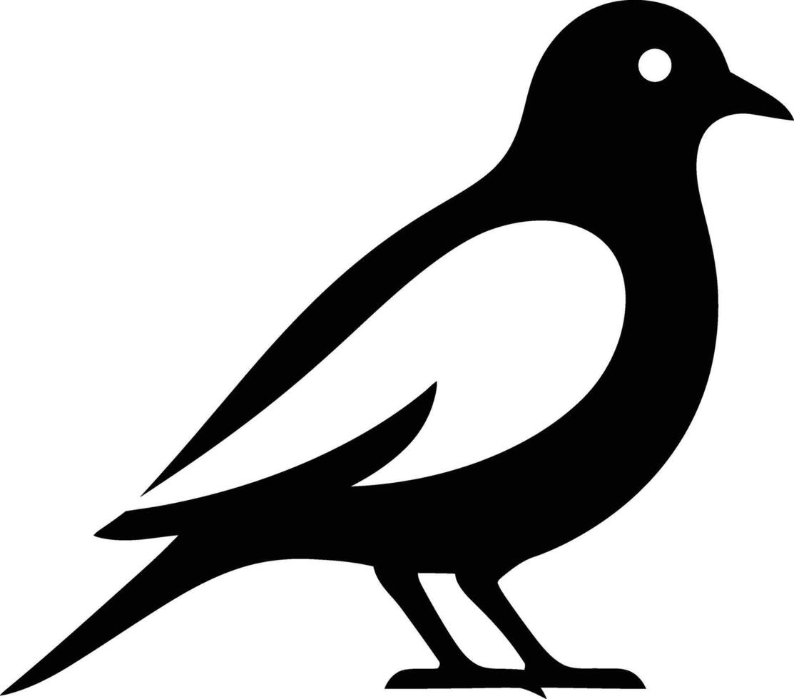 Bird Stylized Silhouette Graphic, Modern Bird Outline Illustration vector