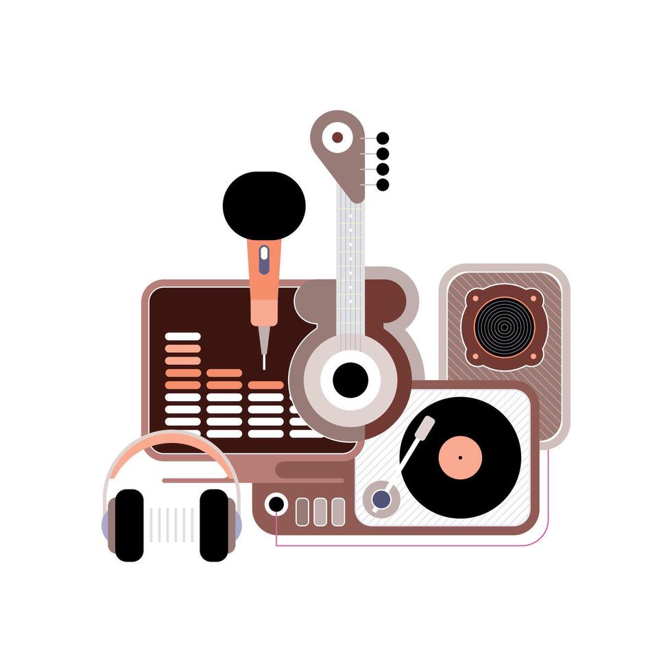 Recording Studio Graphic Design vector