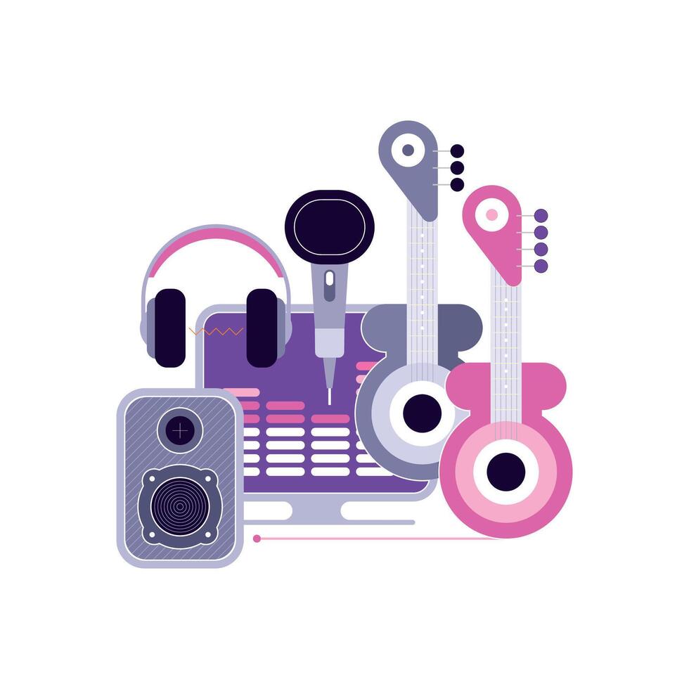 Modern Recording Studio Design vector