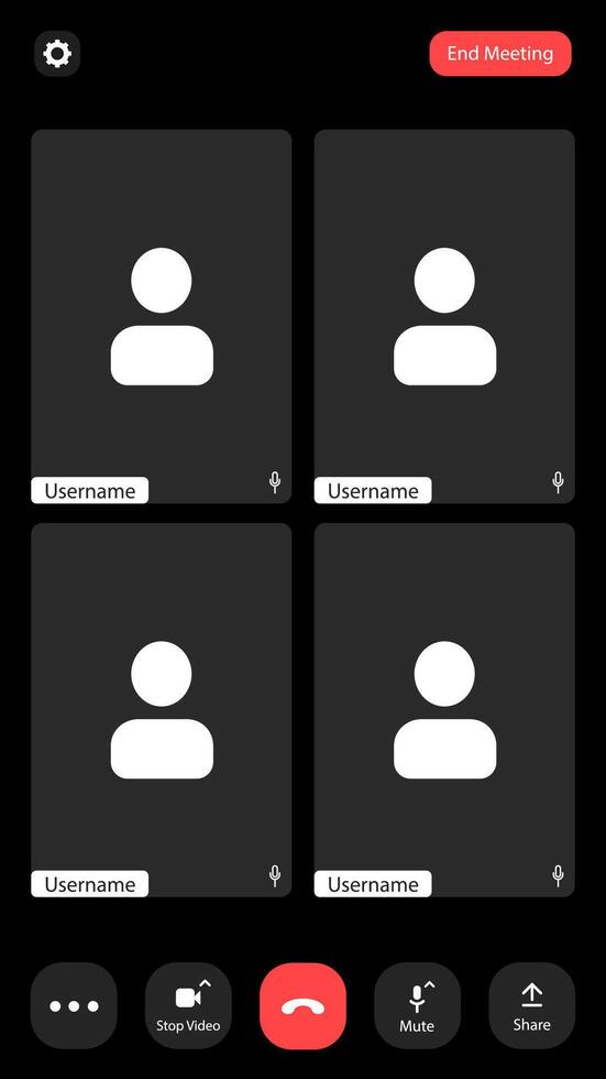 The app shows the different people on the screen vector