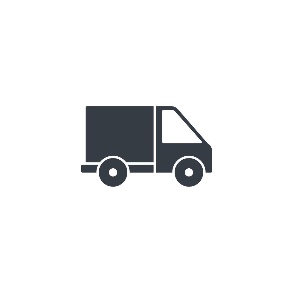Delivery Van symbol isolated on white background vector