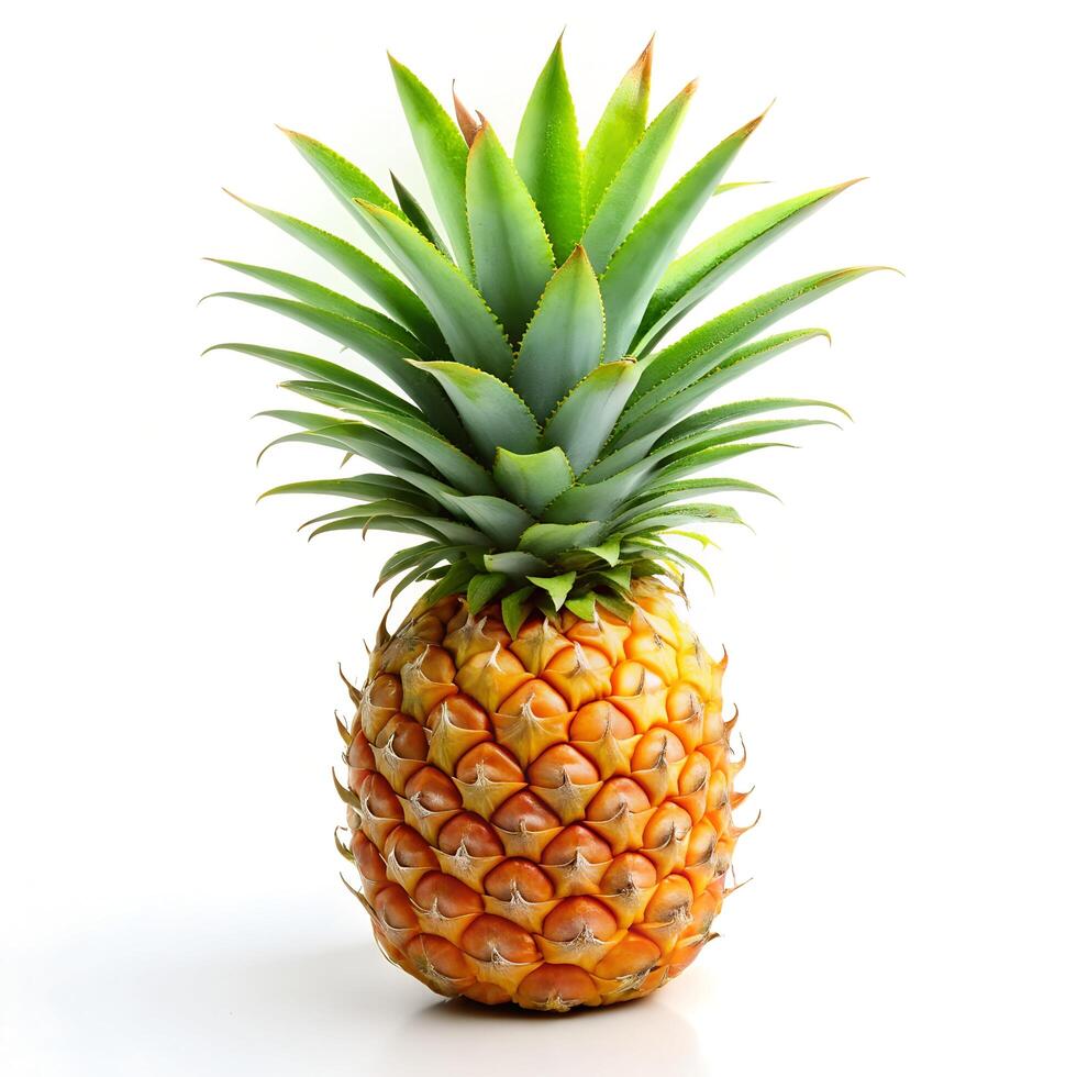 Sharp and Clear Image of a Natural Pineapple on a Solid White Background Photo