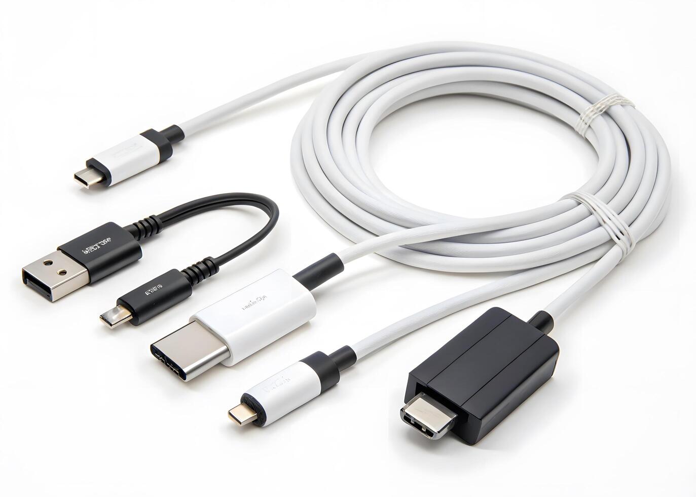 USB C Cable Bundle with Adapter Flat Lay Photo
