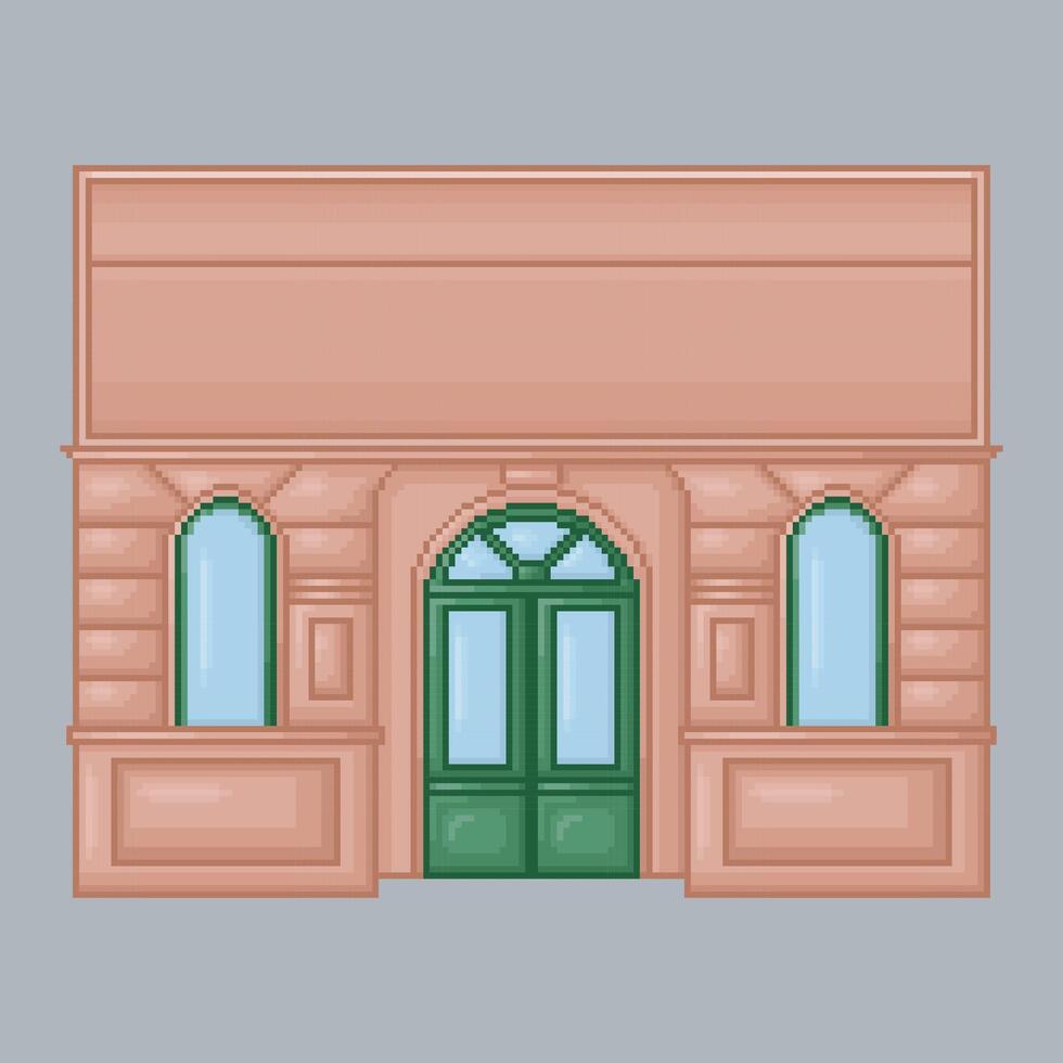 top view city building in pixel art style with isolated background vector