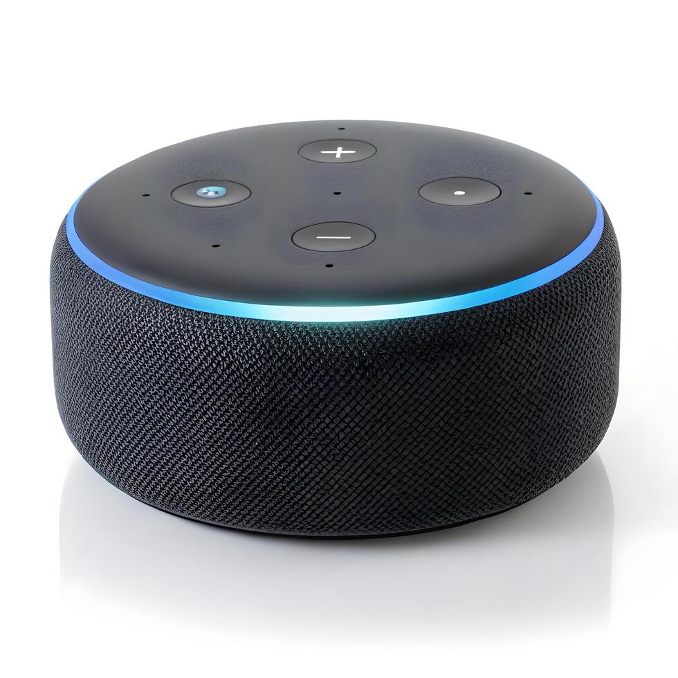 Smart Speaker with Glowing Rim Effect Isolated Photo
