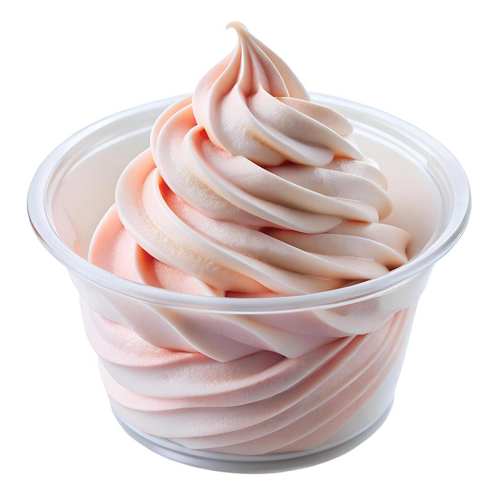 Yogurt Swirl In Plastic Cup Photo