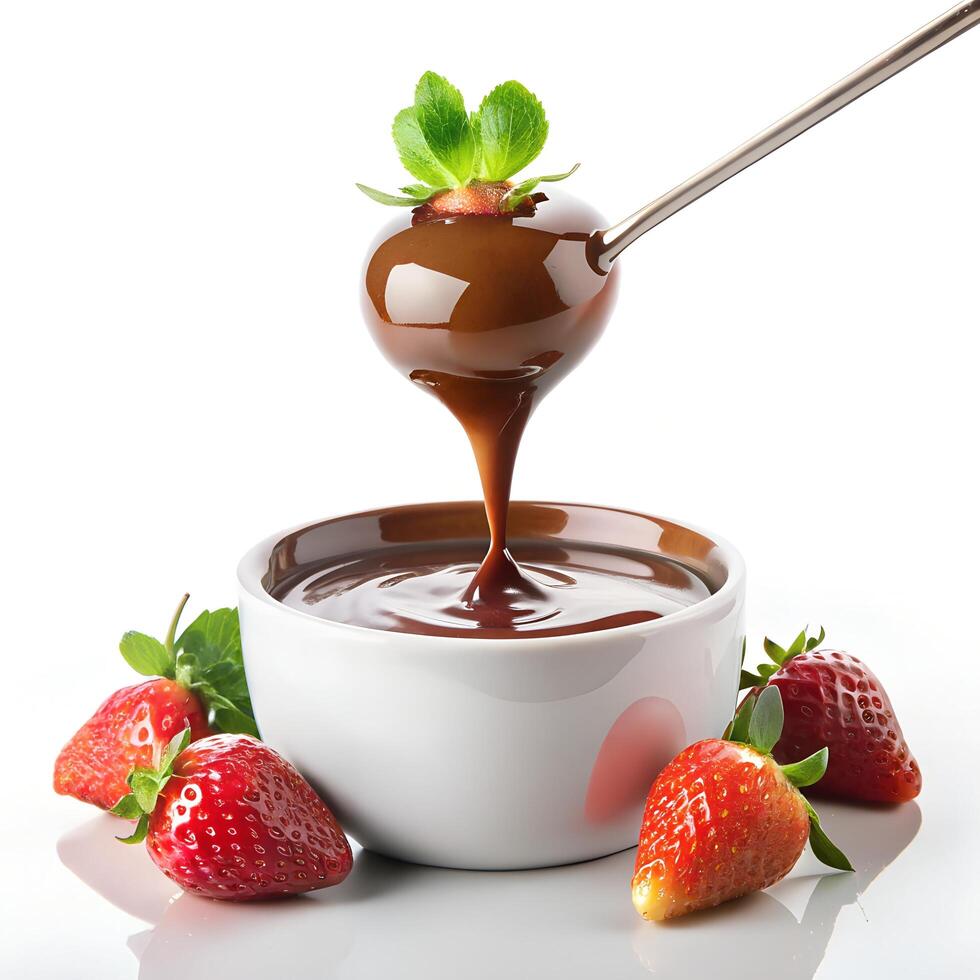 Fondue Chocolate Fork Drip Photo