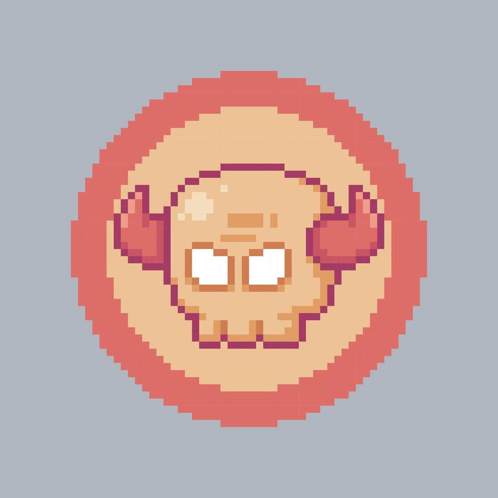 flame skull head in pixel art style with isolated background vector