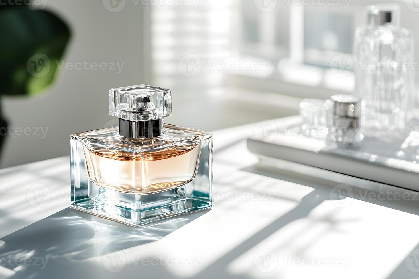 Engaging display of cosmetics on a bright table surface . photo