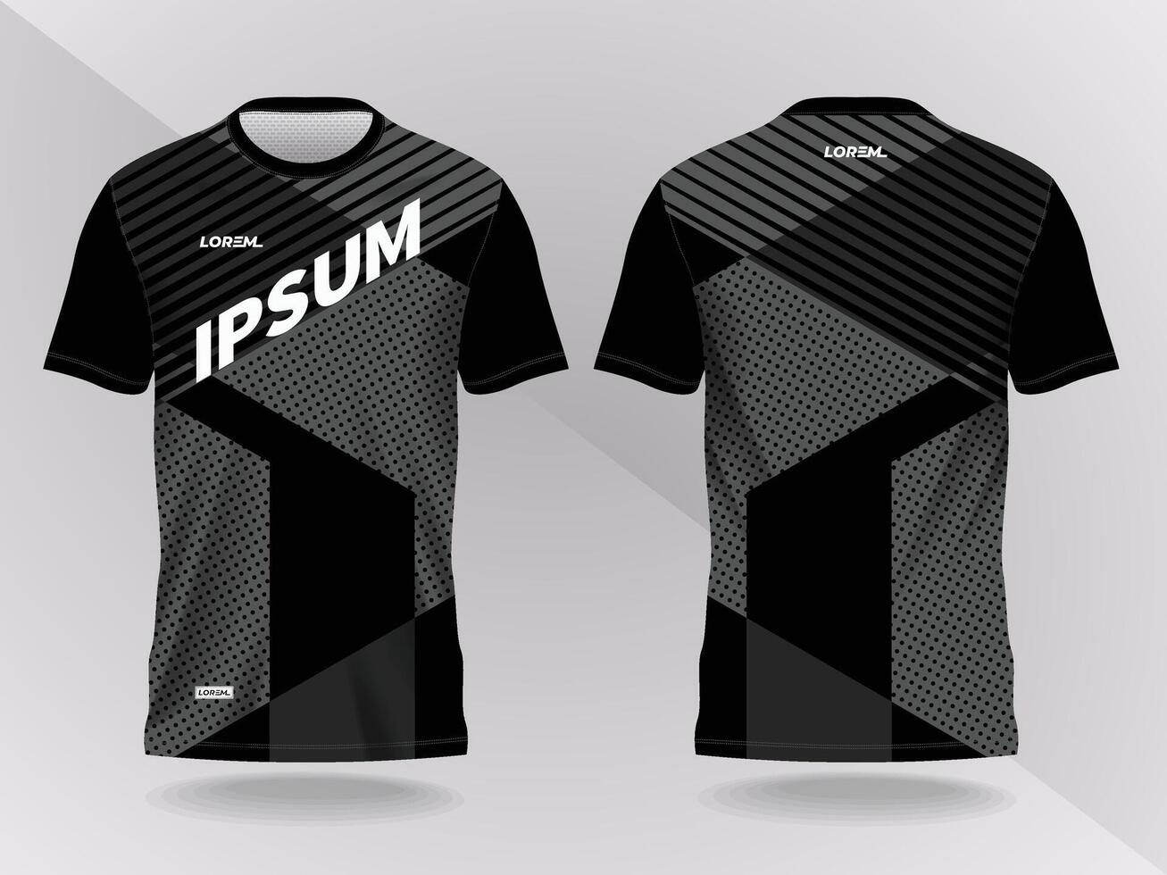 black abstract background shirt sport jersey mockup template design for soccer, football, racing vector