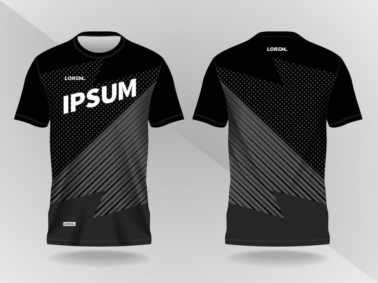 abstract black background shirt sport jersey mockup template design for soccer, football, racing, gaming, motocross, cycling, and running vector