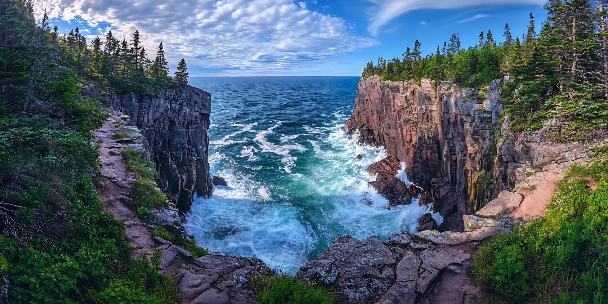 Stunning Coastal Cliffs Ocean Waves Landscape Photography photo