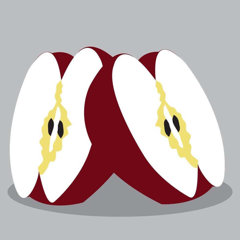 red apple with one whole red apple vector