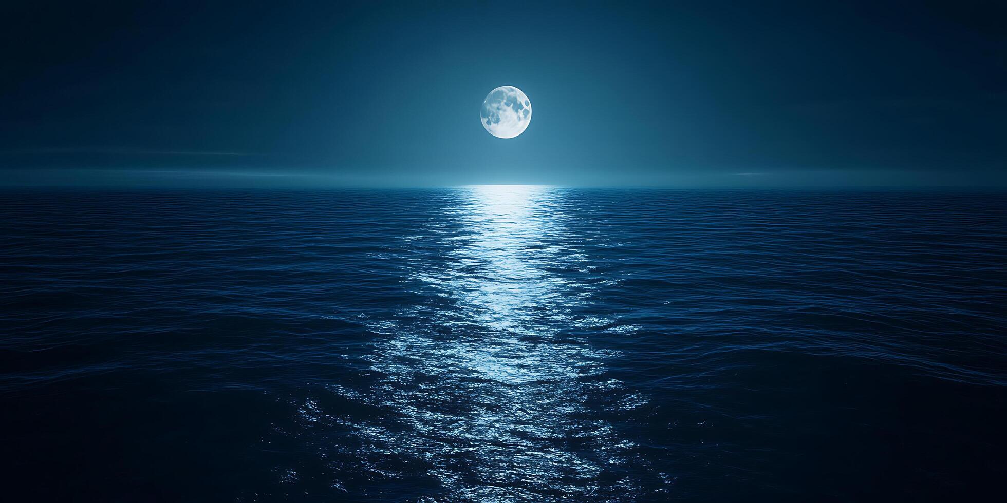 Serene Moonlight on the Ocean Night Sea Background Image photo