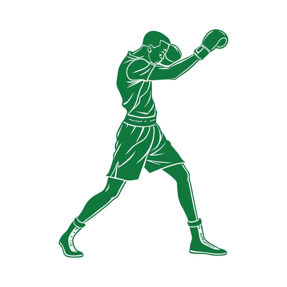 Boxing, silhouette of a boxer vector