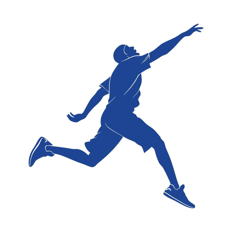 Man jumping silhouette on white background isolated vector