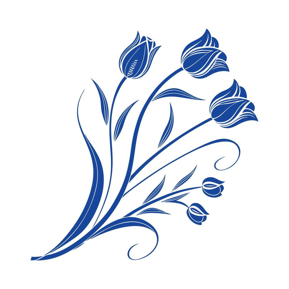 Vintage retro floral calligraphic art decorative elements vector