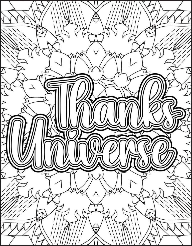 Thanks universe motivational gratitude quote for adults. vector