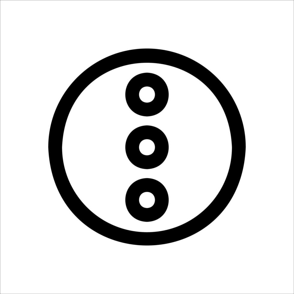 A unique black and white icon of a button vector