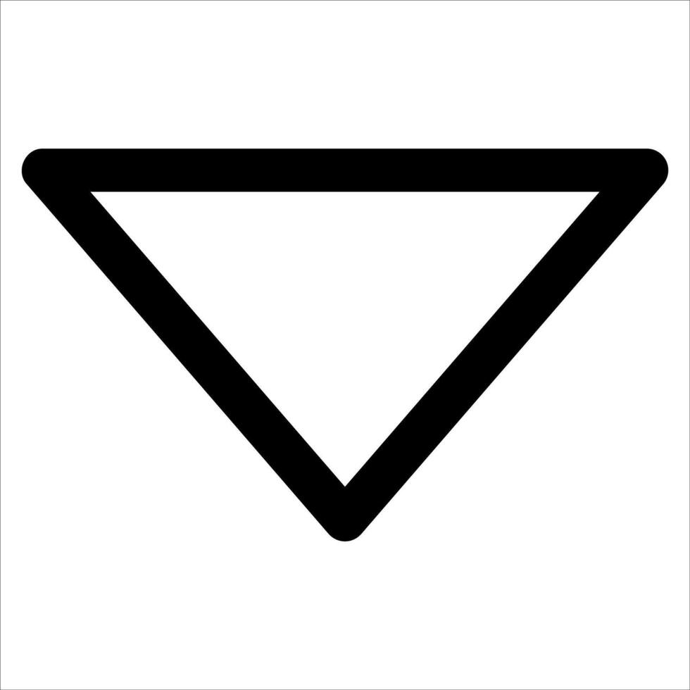 A unique triangle with a black outline in white background vector