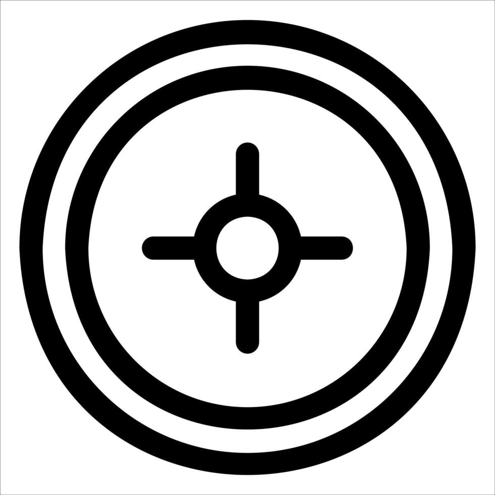 A new unique black and white icon of a cross in a circle vector