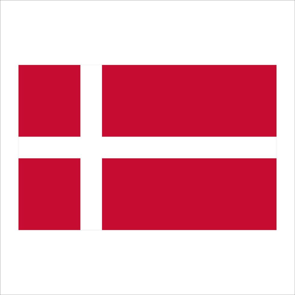 The unique flag of denmark is shown on a white background vector
