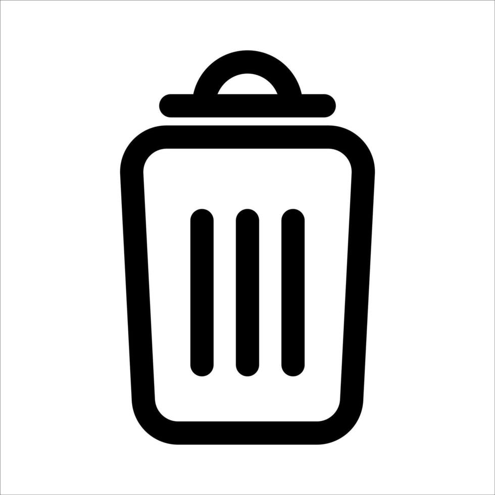 A unique black and white trash can icon on a white background vector