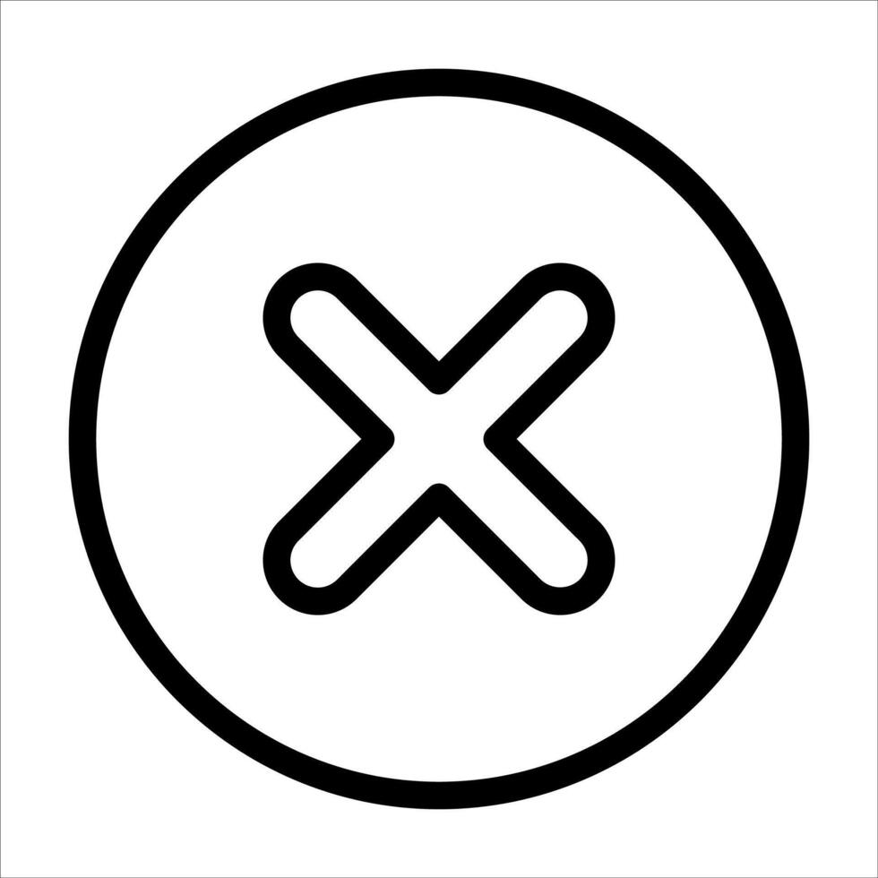 A unique black and white image of an x in a circle vector