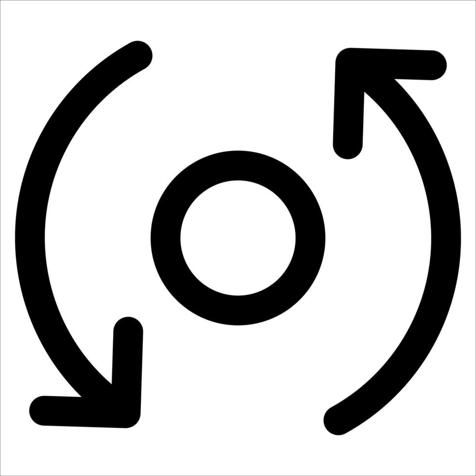 A unique black and white icon of a circular arrow vector