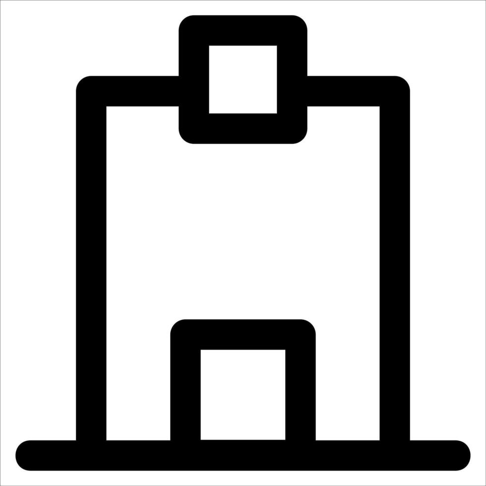 A unique black and white icon of a building in white background vector