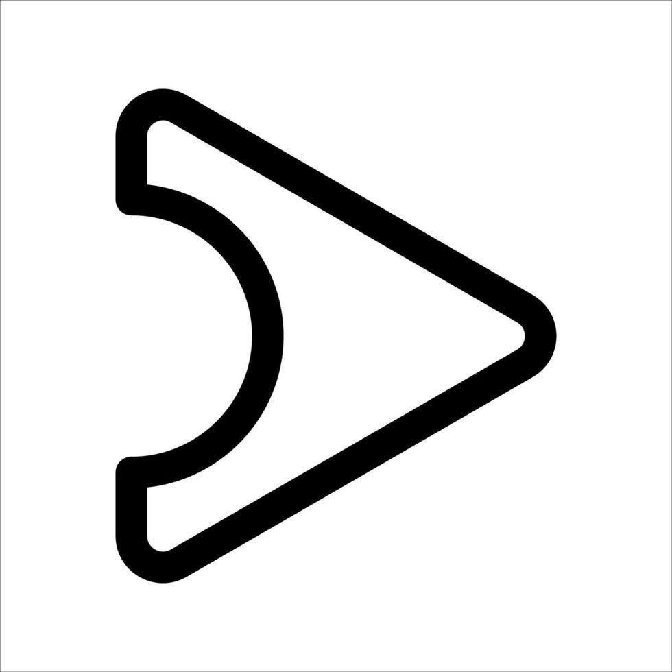 A unique black and white icon of a right arrow vector