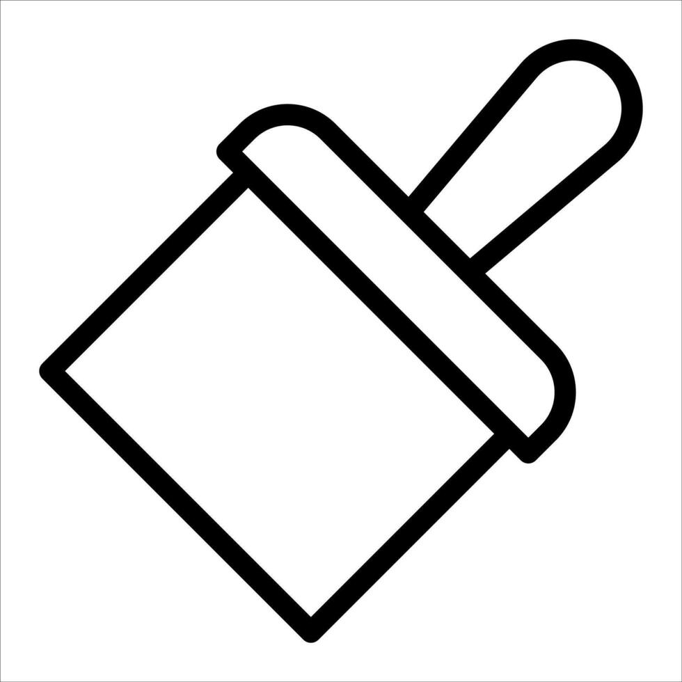A new black and white icon of a paintbrush vector