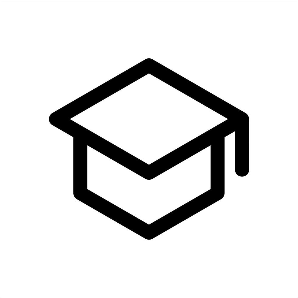 A unique black and white image of a graduation cap vector