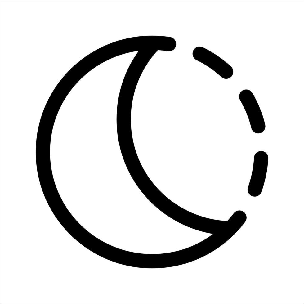A unique black and white crescent icon vector