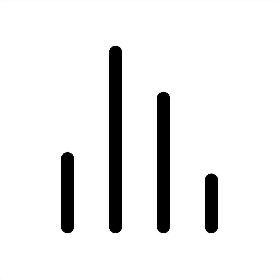 A unique black and white icon of a bar graph vector