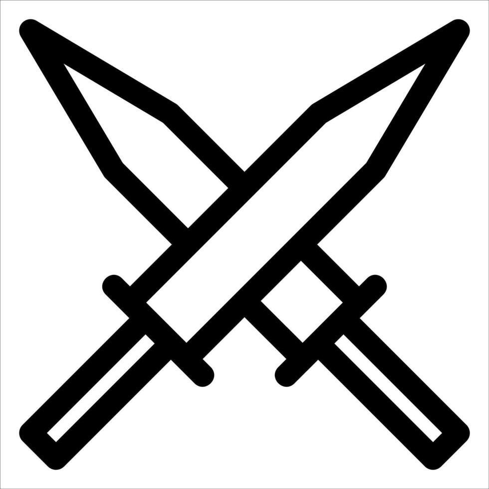 unique Two crossed swords icon on white background vector